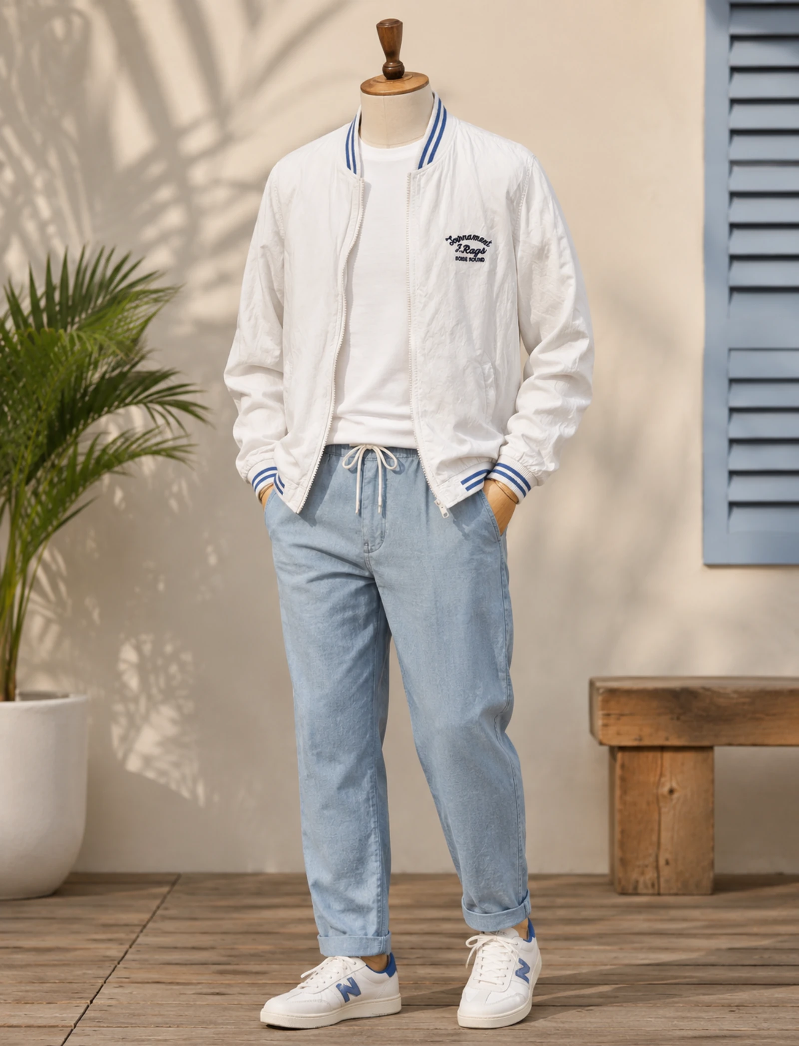 Japan Rags Champion ship Veste/Blouson Teddy TM/TFr38-Branco-Corte reto em OT – photo 2